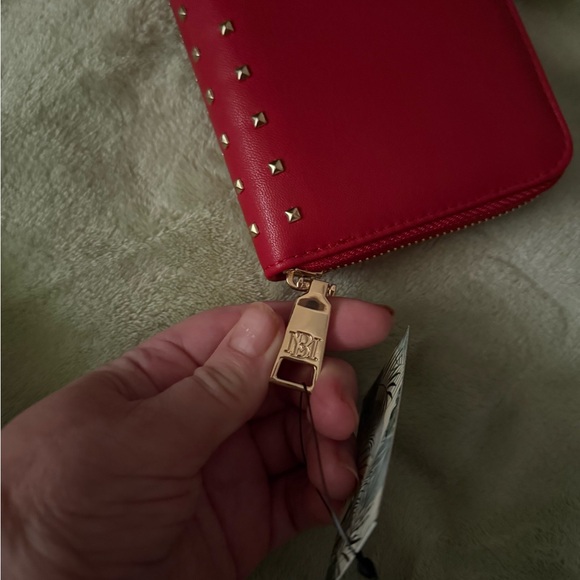 Badgley Mischka Red Vegan Leather Wallet - Picture 8 of 9